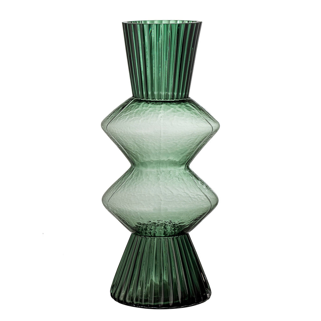 Bloomingville Davine Vase, Green, Glass - Lund und Larsen