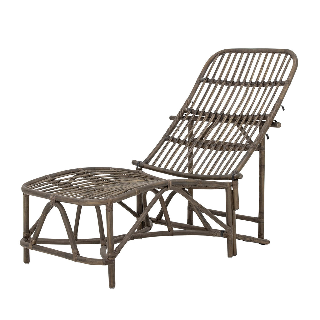Bloomingville Dione Deck Chair, Brown, Rattan - Lund und Larsen