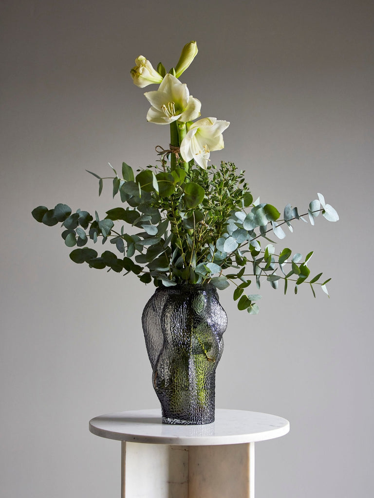 Bloomingville Khalid Vase, Grey, Glass - Lund und Larsen
