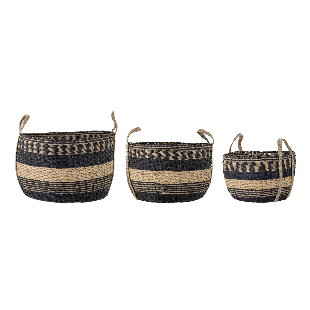 Creative Collection Sania Basket, Black, Seagrass - Lund und Larsen