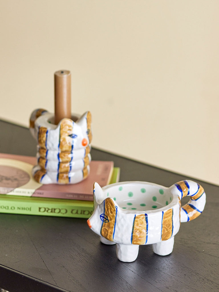 Bloomingville Caty Kerzenhalter, Braun, Steingut - ST Handel GmbH Abteilung Lund & Larsen