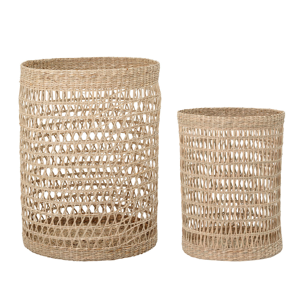 Bloomingville Connie Basket w/Lid, Nature, Seagrass