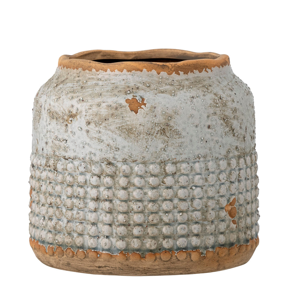 Bloomingville Apollo Deco Vase, Grey, Terracotta - Lund und Larsen