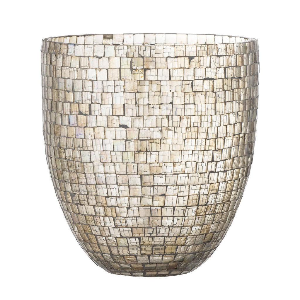 Bloomingville Caen Vase, Silver, Glass - Lund und Larsen