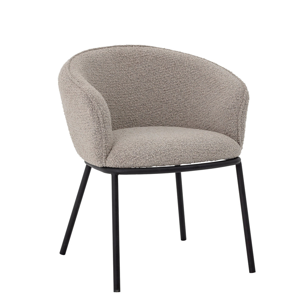 Bloomingville Cortone Dining Chair, Grey, Polyester - Lund und Larsen