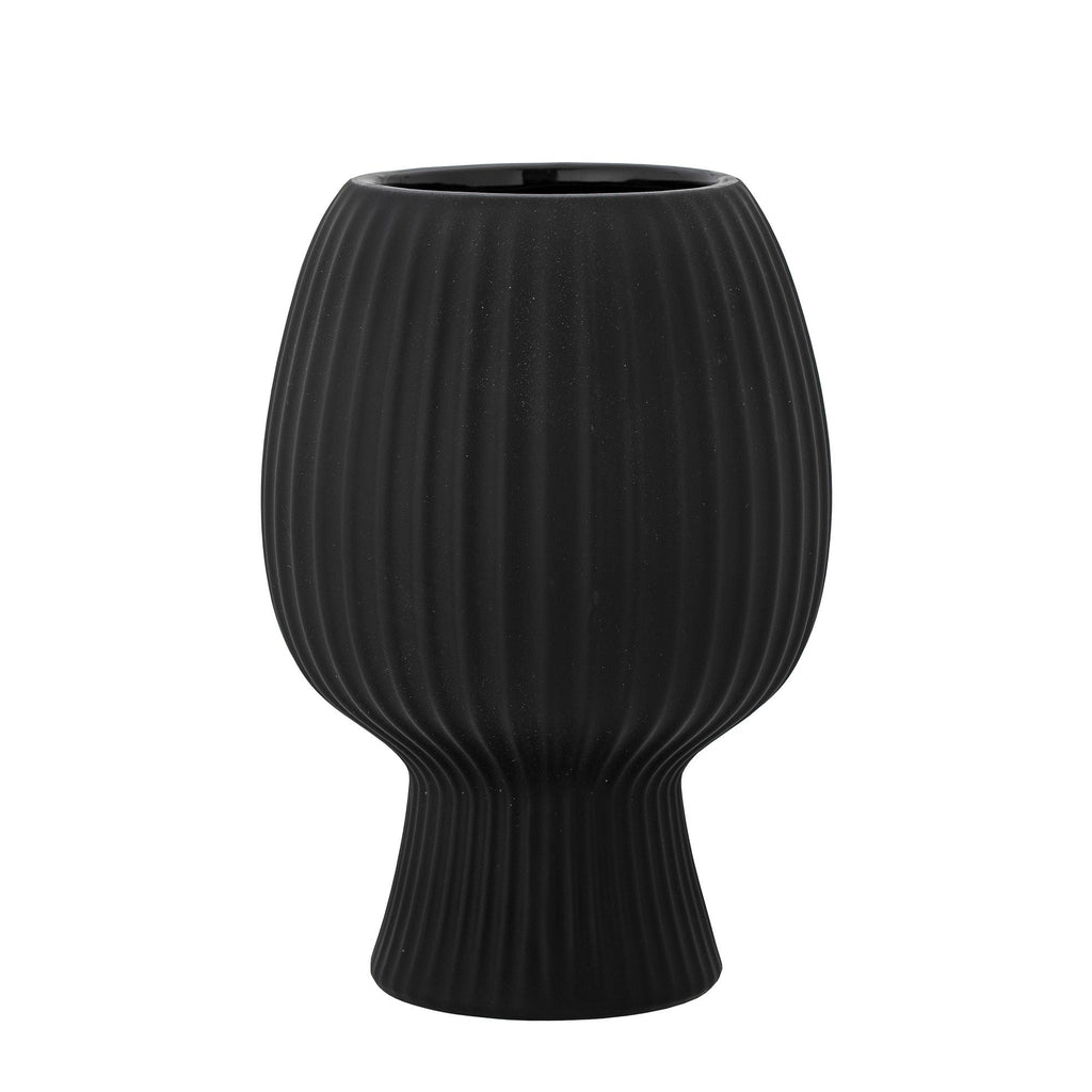 Bloomingville Dagny Vase, Black, Stoneware - Lund und Larsen