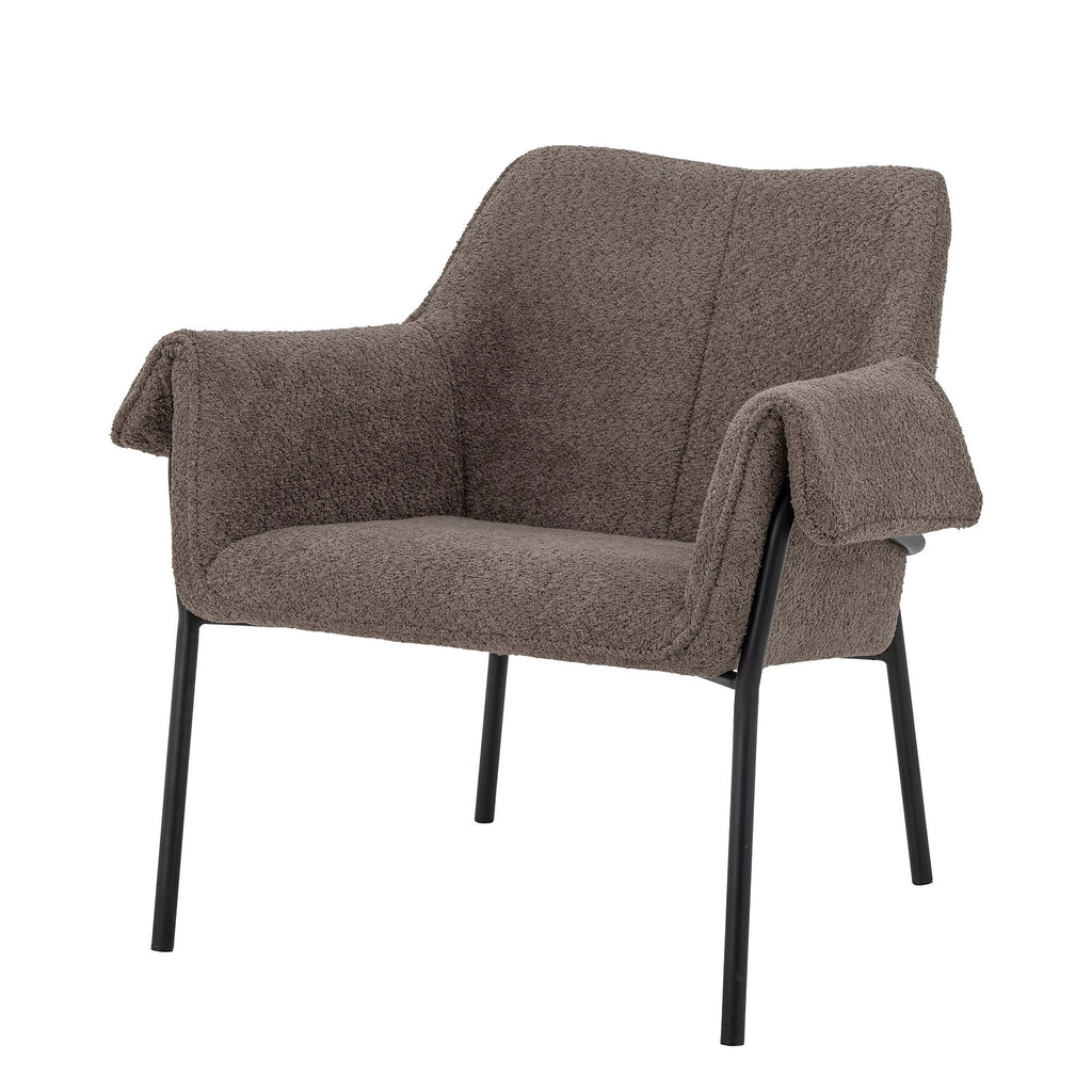 Bloomingville Fendi Lounge Chair, Brown, Polyester - Lund und Larsen