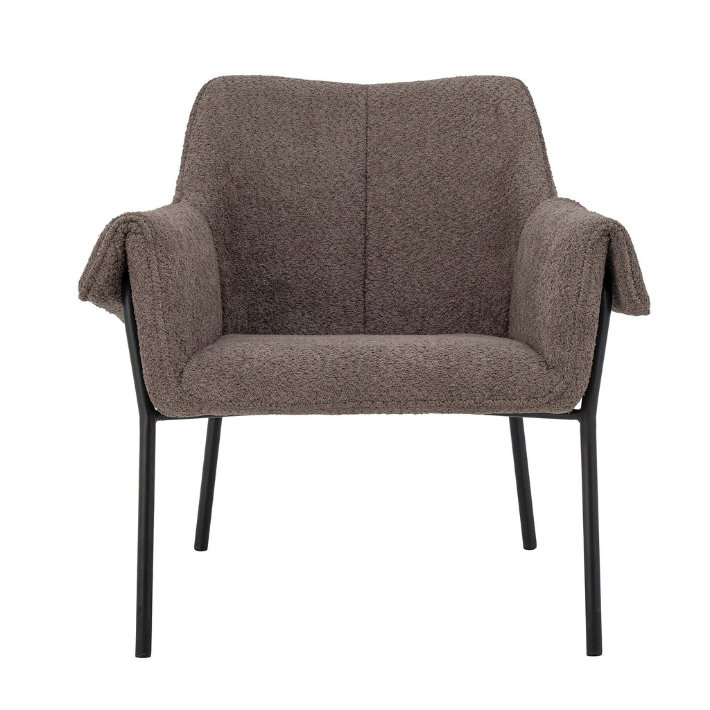 Bloomingville Fendi Lounge Chair, Brown, Polyester - Lund und Larsen
