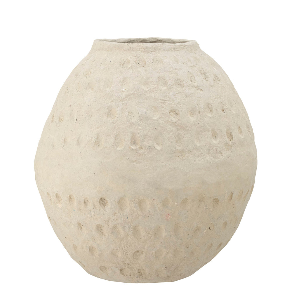 Bloomingville Gisella Deco Vase, White, Paper Mache - Lund und Larsen