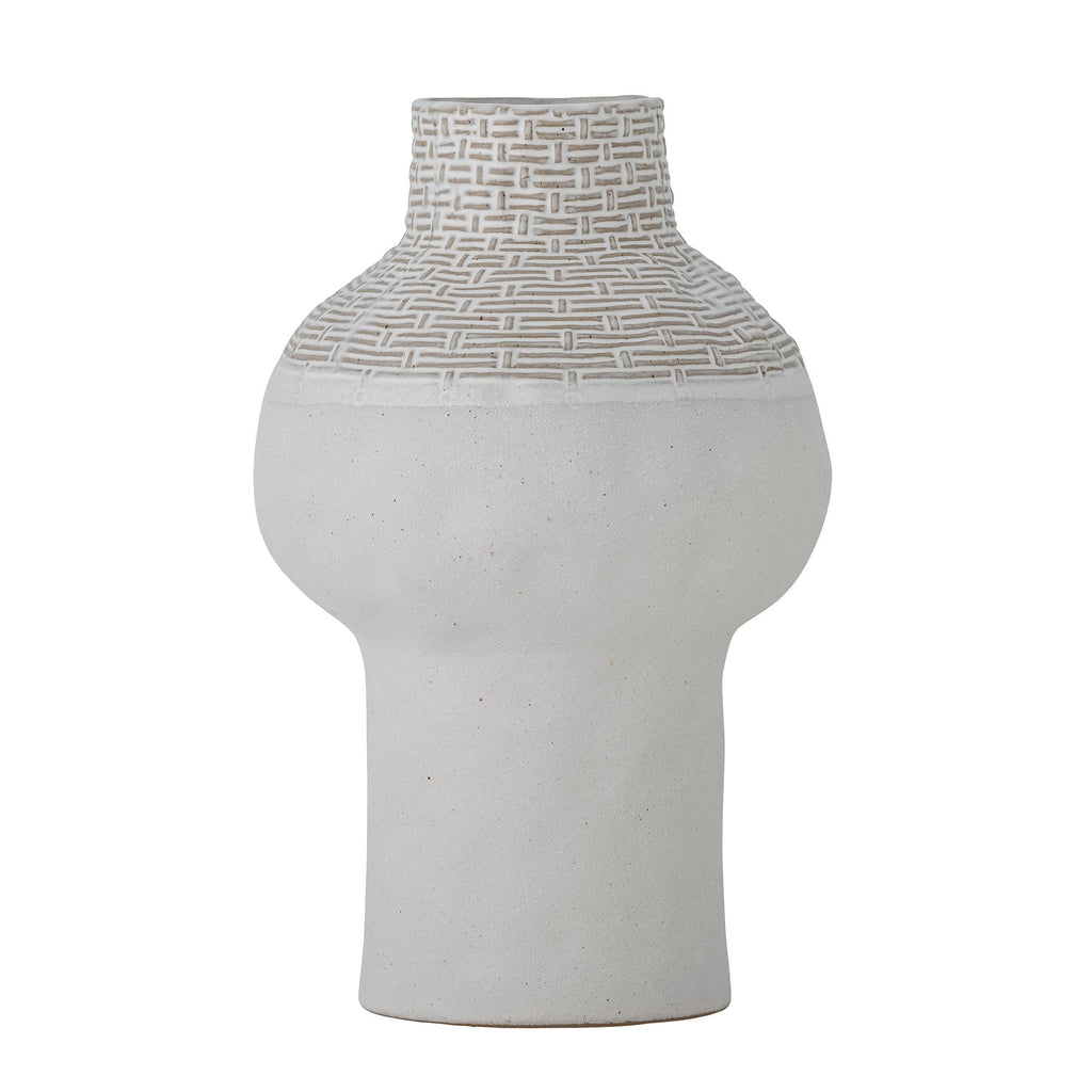 Bloomingville Iyore Vase, White, Stoneware - Lund und Larsen