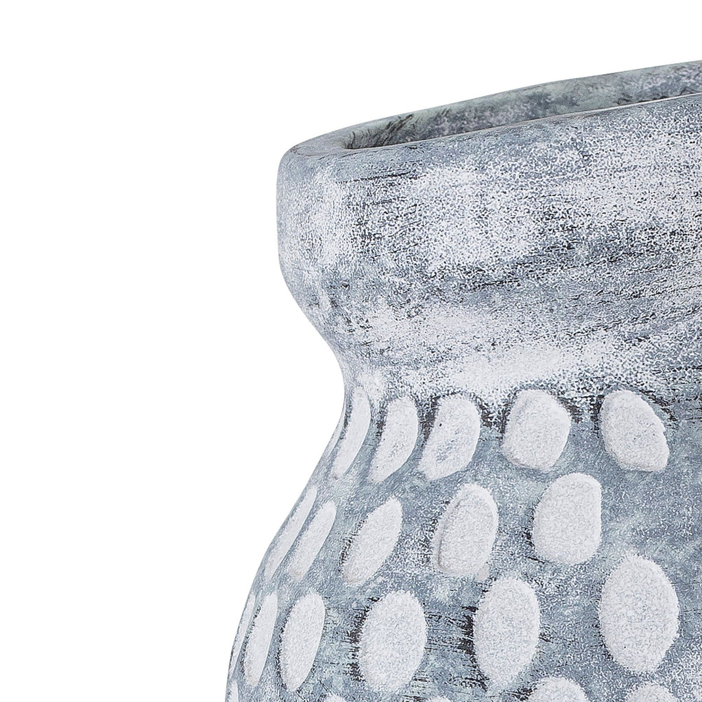 Bloomingville Jac Deco Vase, Blue, Ceramic - Lund und Larsen