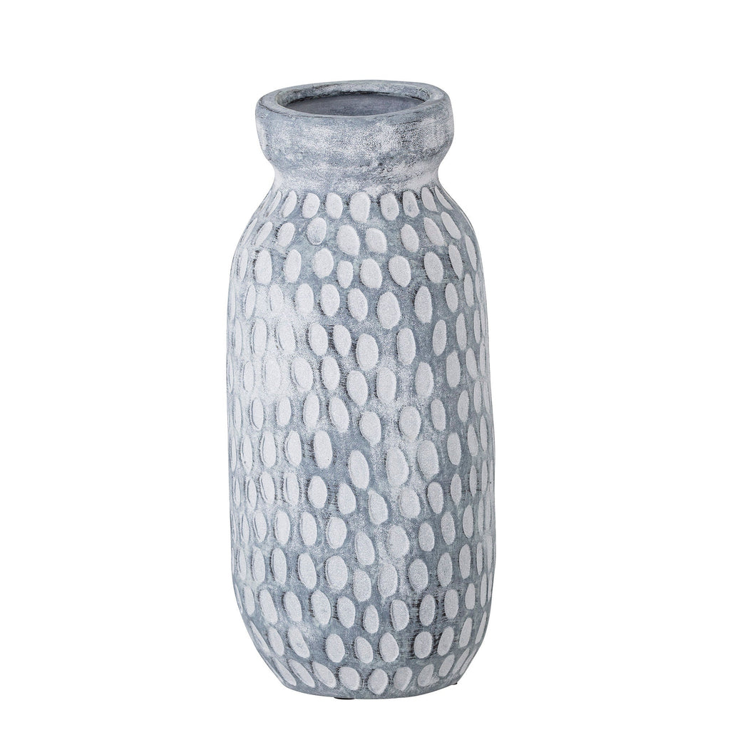 Bloomingville Jac Deco Vase, Blue, Ceramic - Lund und Larsen
