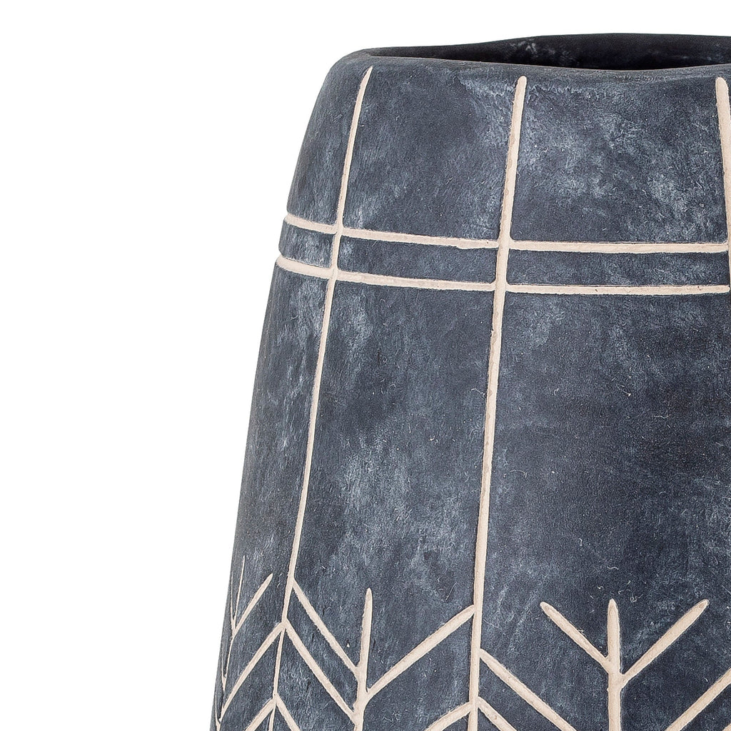 Bloomingville Mahi Deco Vase, Black, Ceramic - Lund und Larsen