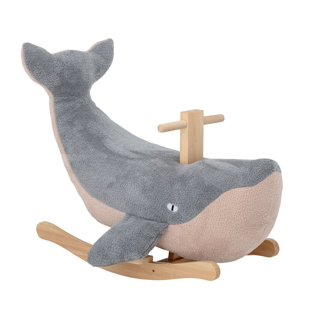 Bloomingville MINI Moby Rocking Toy, Whale, Blue, Polyester - Lund und Larsen
