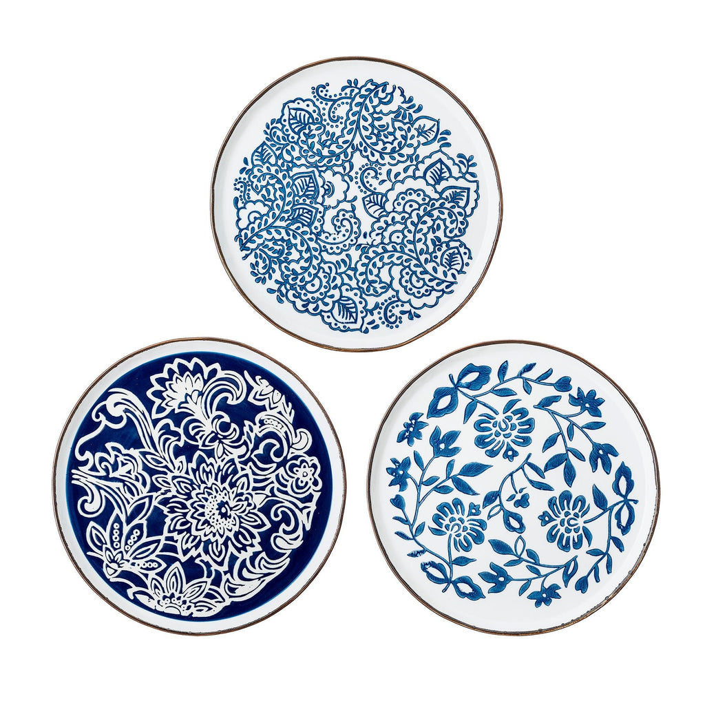 Bloomingville Molly Plate, Blue, Stoneware - Lund und Larsen