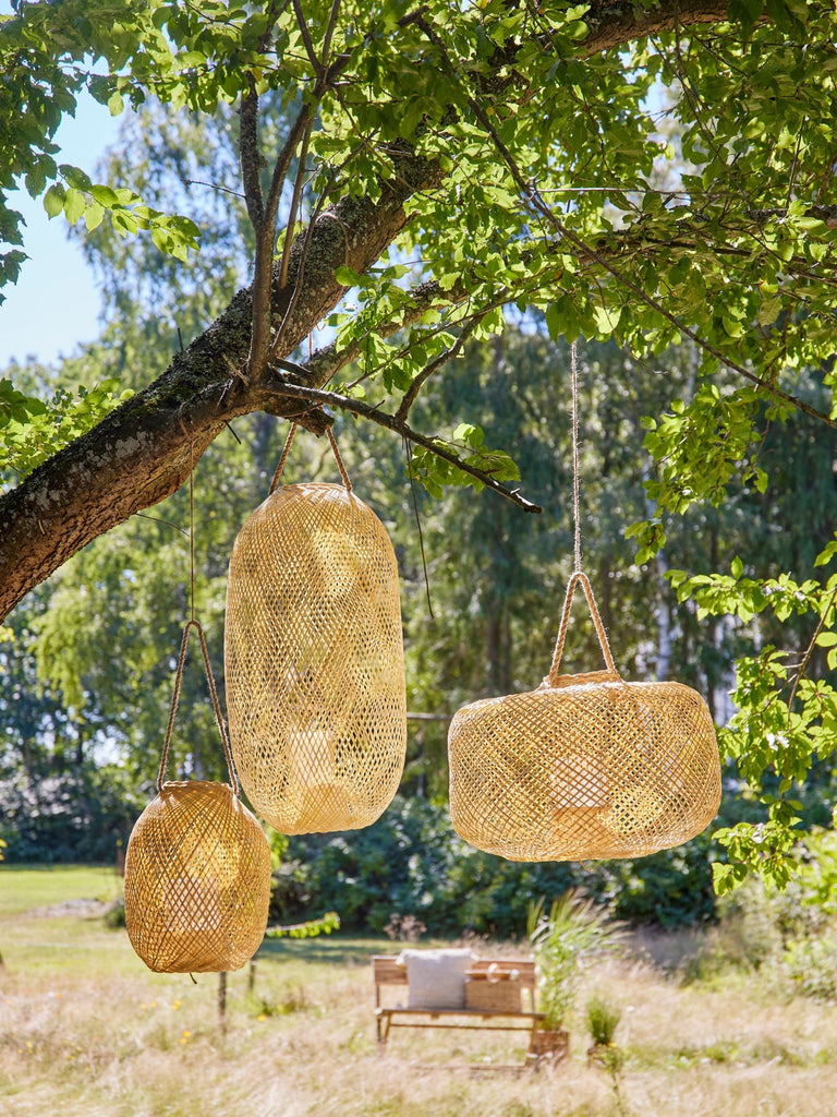 Bloomingville Musu Lantern w/Glass, Nature, Bamboo - Lund und Larsen