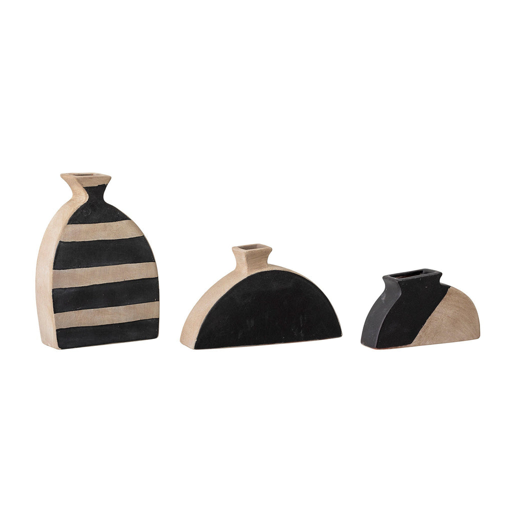 Bloomingville Nezha Deco Vase, Black, Terracotta - Lund und Larsen