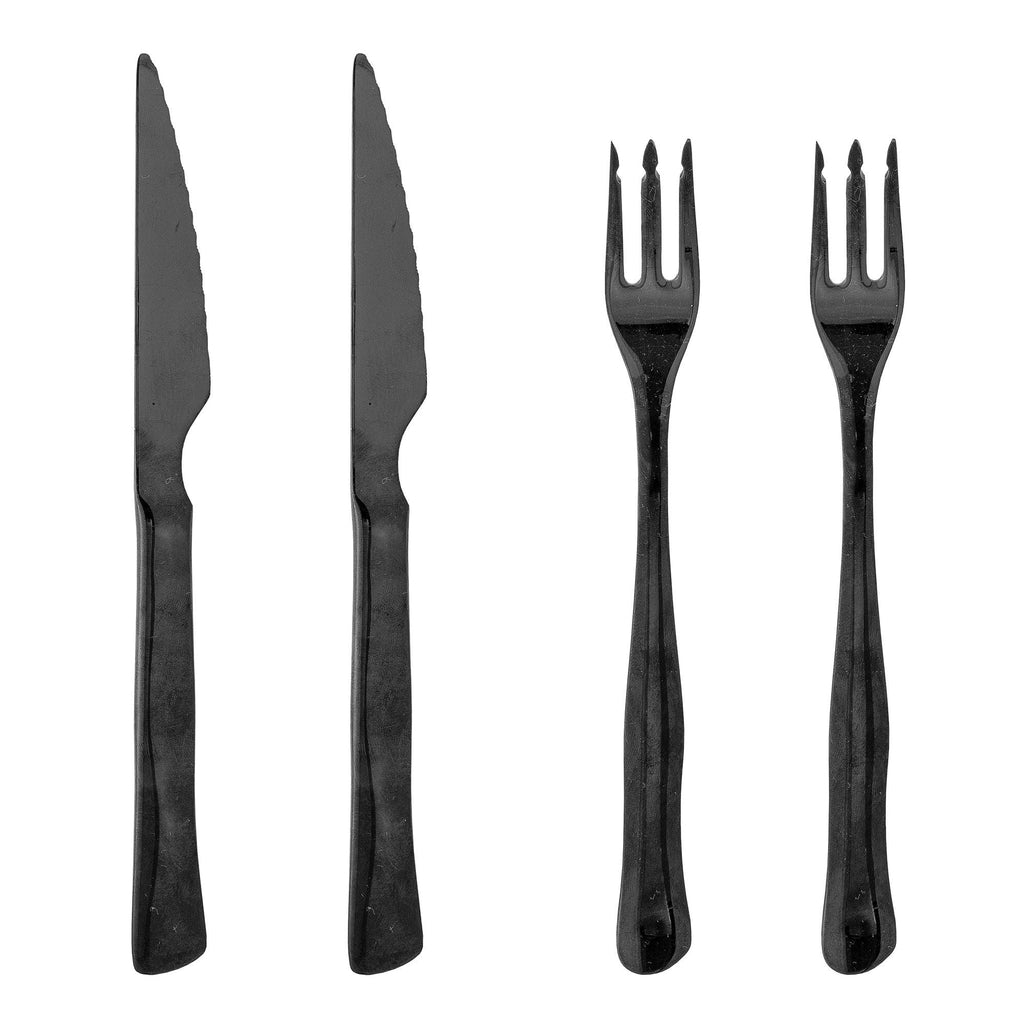 Bloomingville Ollin Steak Cutlery, Black, Stainless Steel - Lund und Larsen