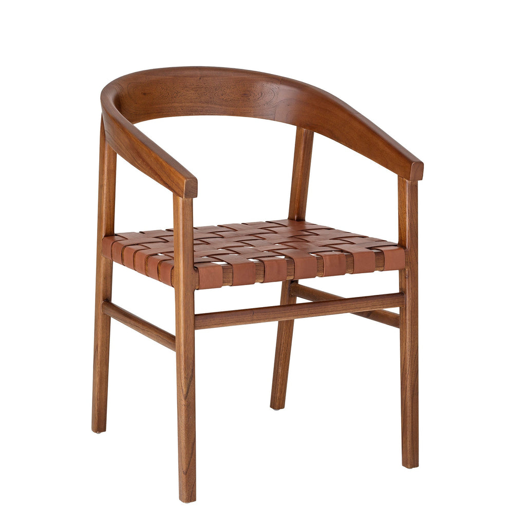 Bloomingville Vitus Dining Chair, Brown, Leather - Lund und Larsen