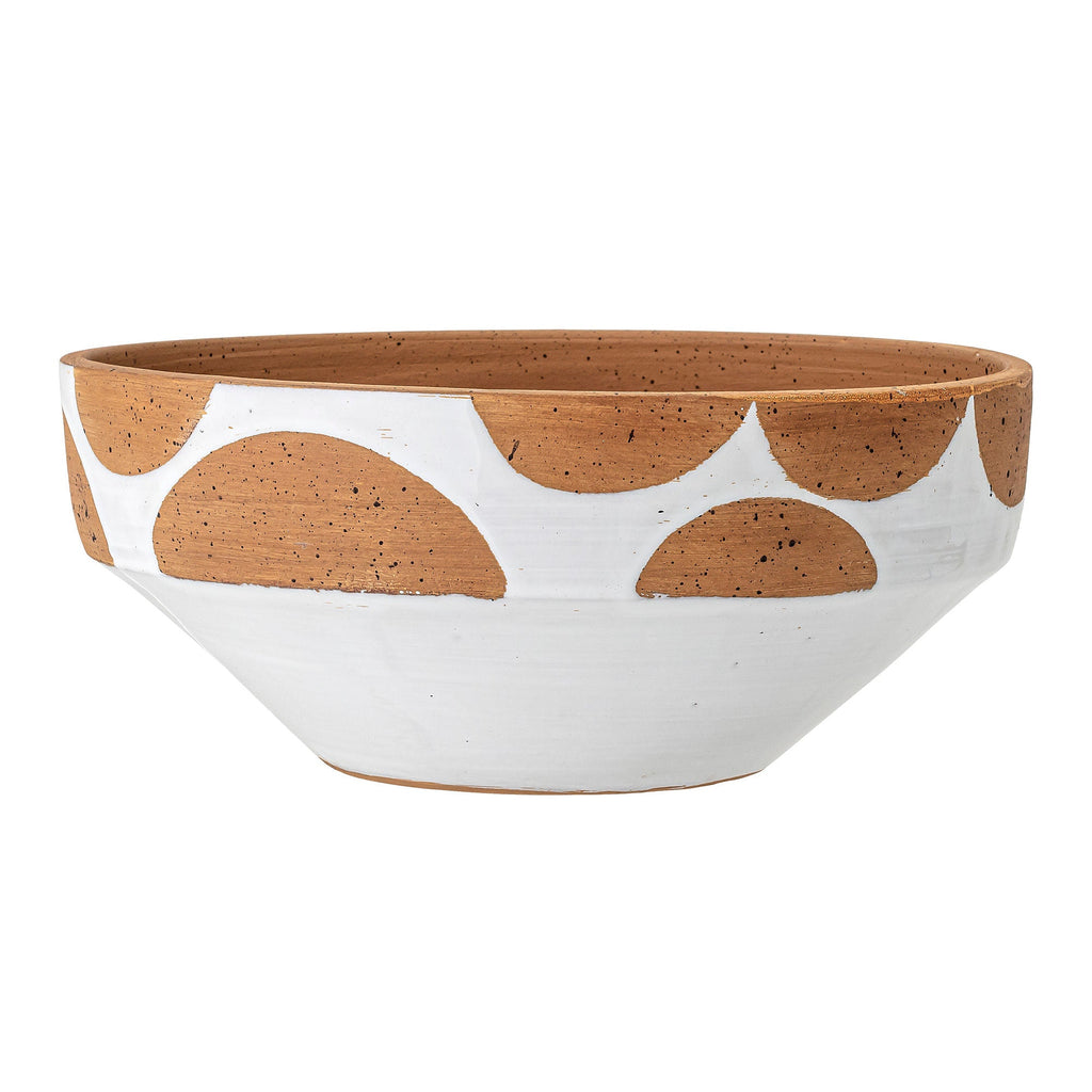 Creative Collection Avil Deco Bowl, White, Terracotta - Lund und Larsen