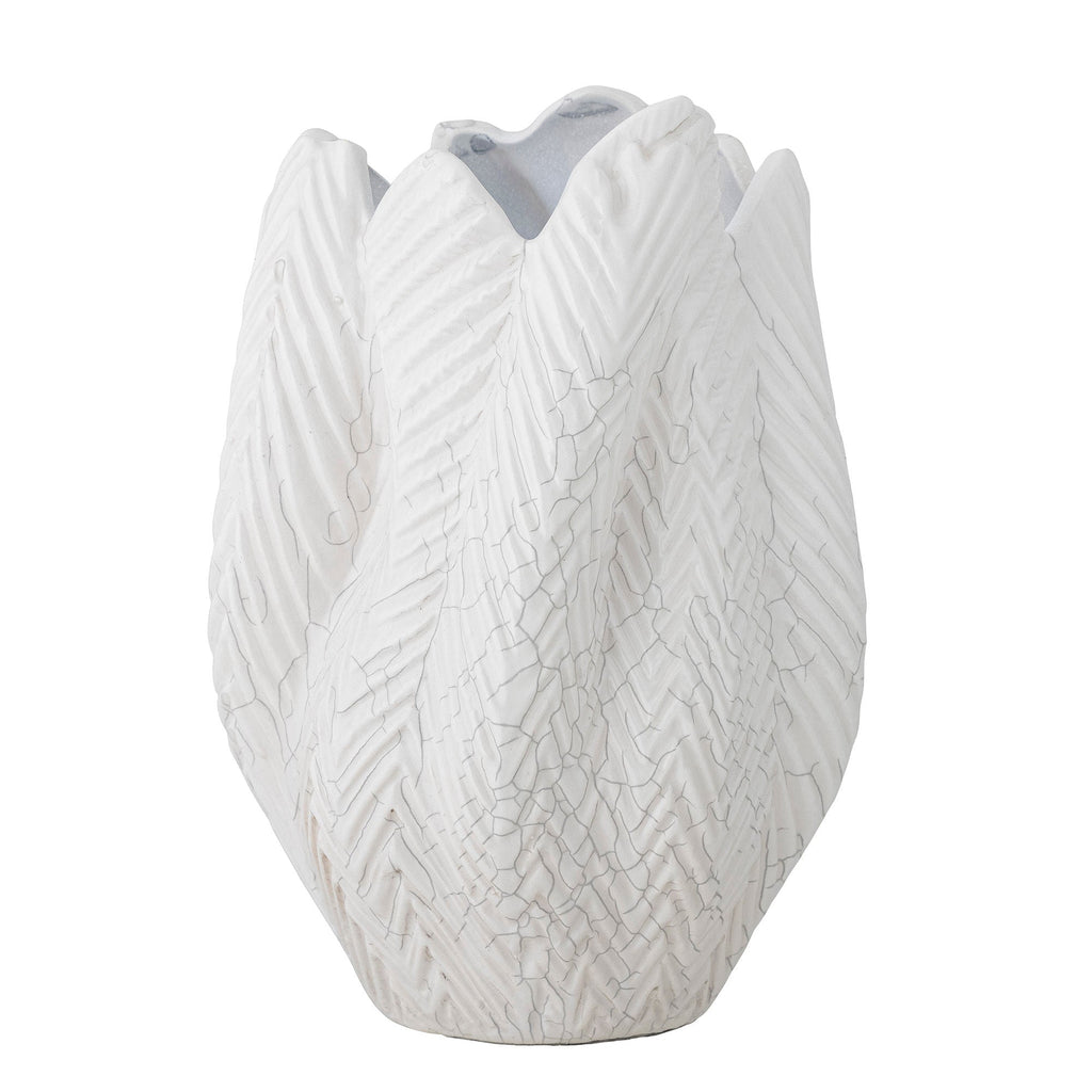 Creative Collection Besa Vase, White, Stoneware - Lund und Larsen