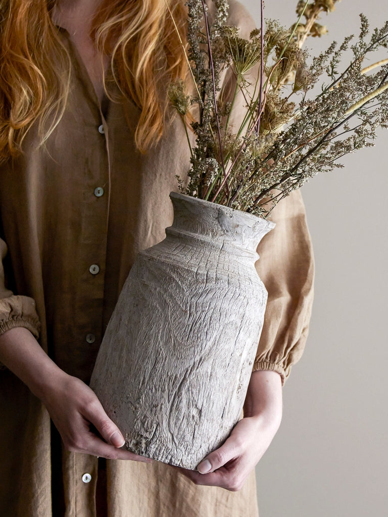 Creative Collection Ifaz Deco Vase, Nature, Reclaimed Wood - Lund und Larsen