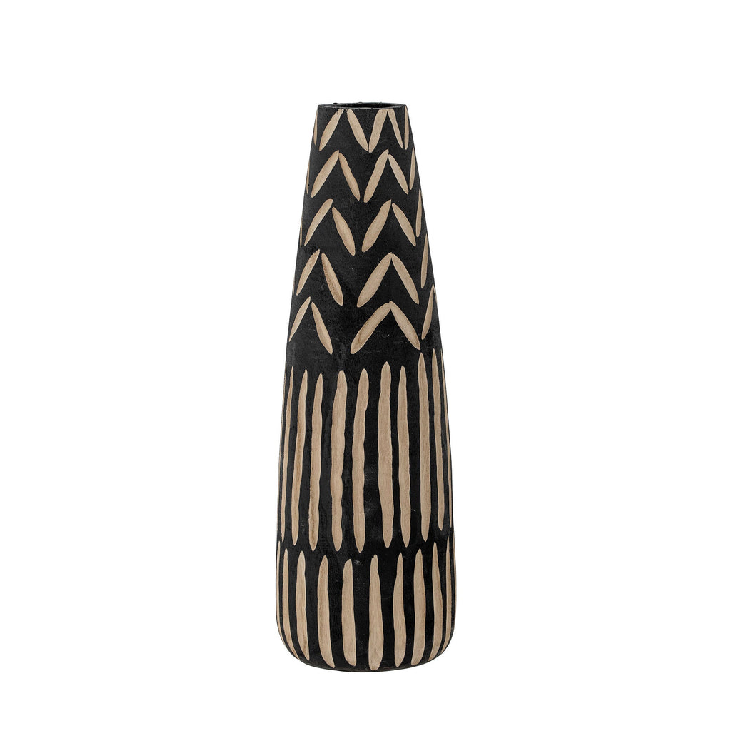 Creative Collection Noami Deco Vase, Black, Paulownia - Lund und Larsen