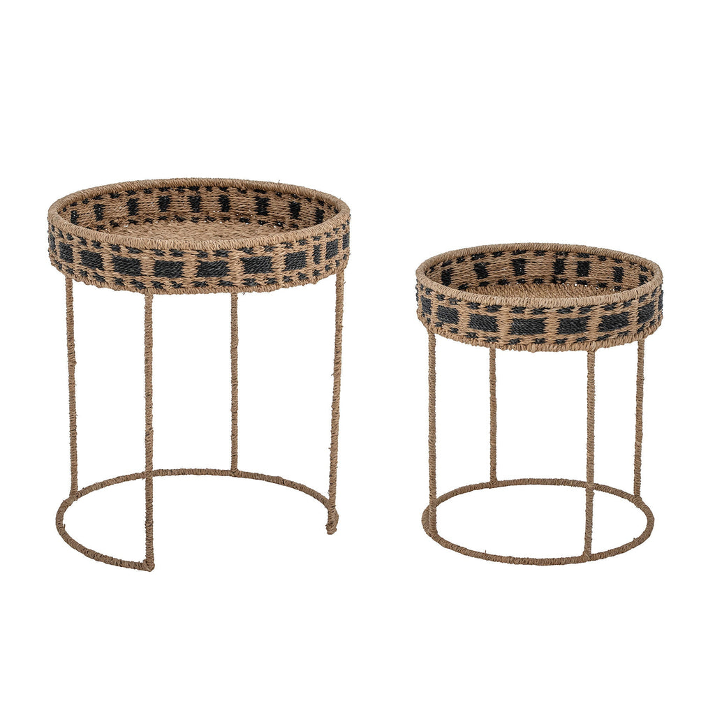 Creative Collection Nore Tray Table, Brown, Bankuan Grass - Lund und Larsen