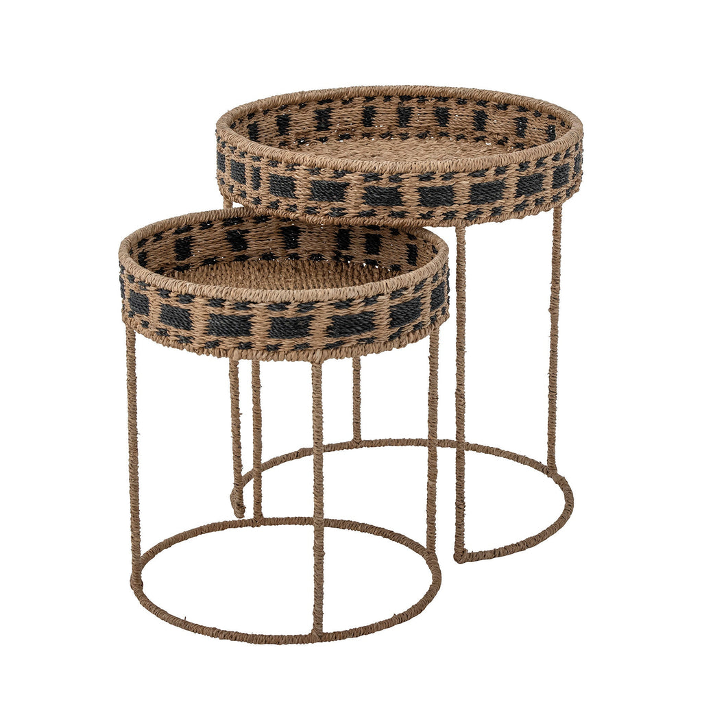 Creative Collection Nore Tray Table, Brown, Bankuan Grass - Lund und Larsen