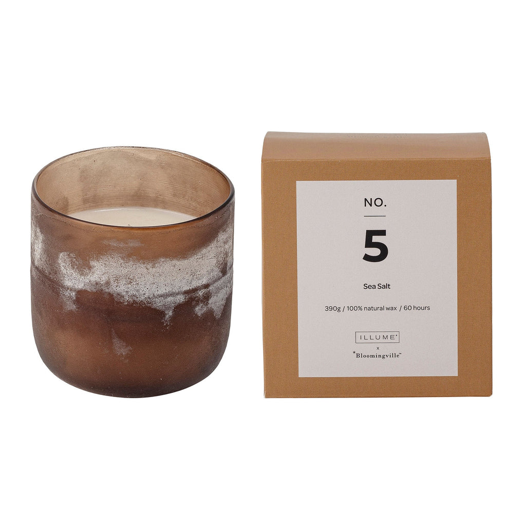 Illume X Bloomingville NO. 5 - Sea Salt Scented Candle, Brown, Natural Wax - Lund und Larsen
