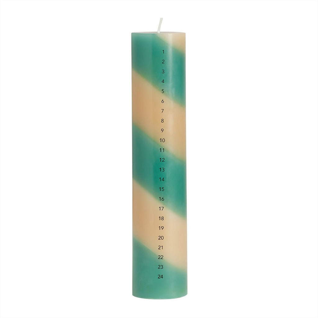 OYOY LIVING Christmas Calendar Candle - Clay / Pale Mint - Lund und Larsen