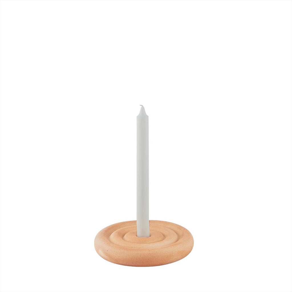 OYOY LIVING Savi Ceramic Candleholder - Low - Beige - Lund und Larsen