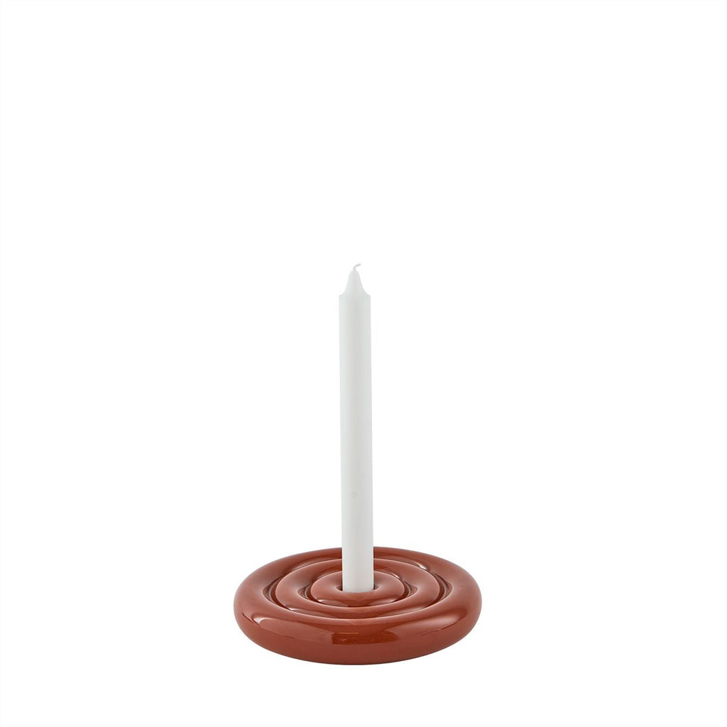 OYOY LIVING Savi Ceramic Candleholder - Low - Nutmeg - Lund und Larsen