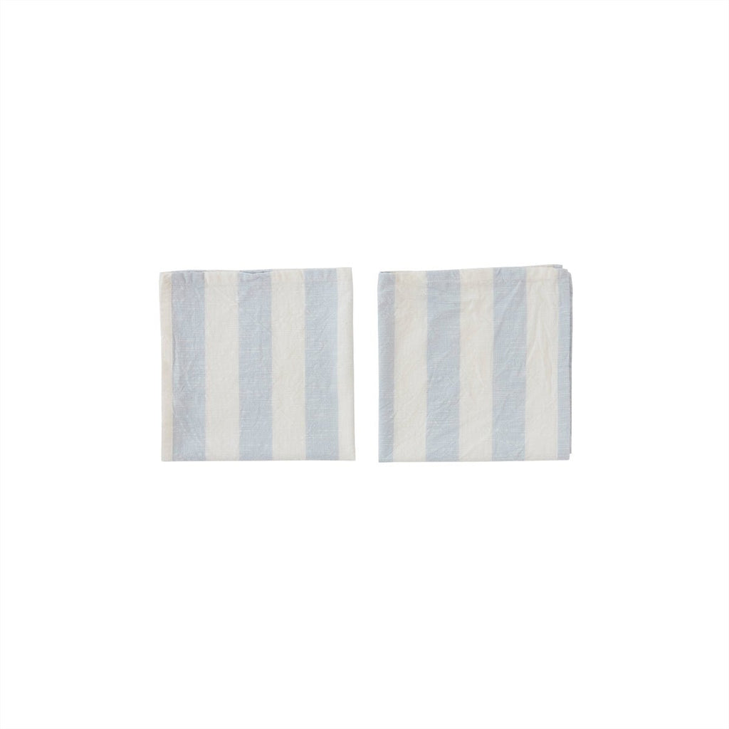 OYOY LIVING Striped Napkin - Pack of 2 - Ice Blue - Lund und Larsen