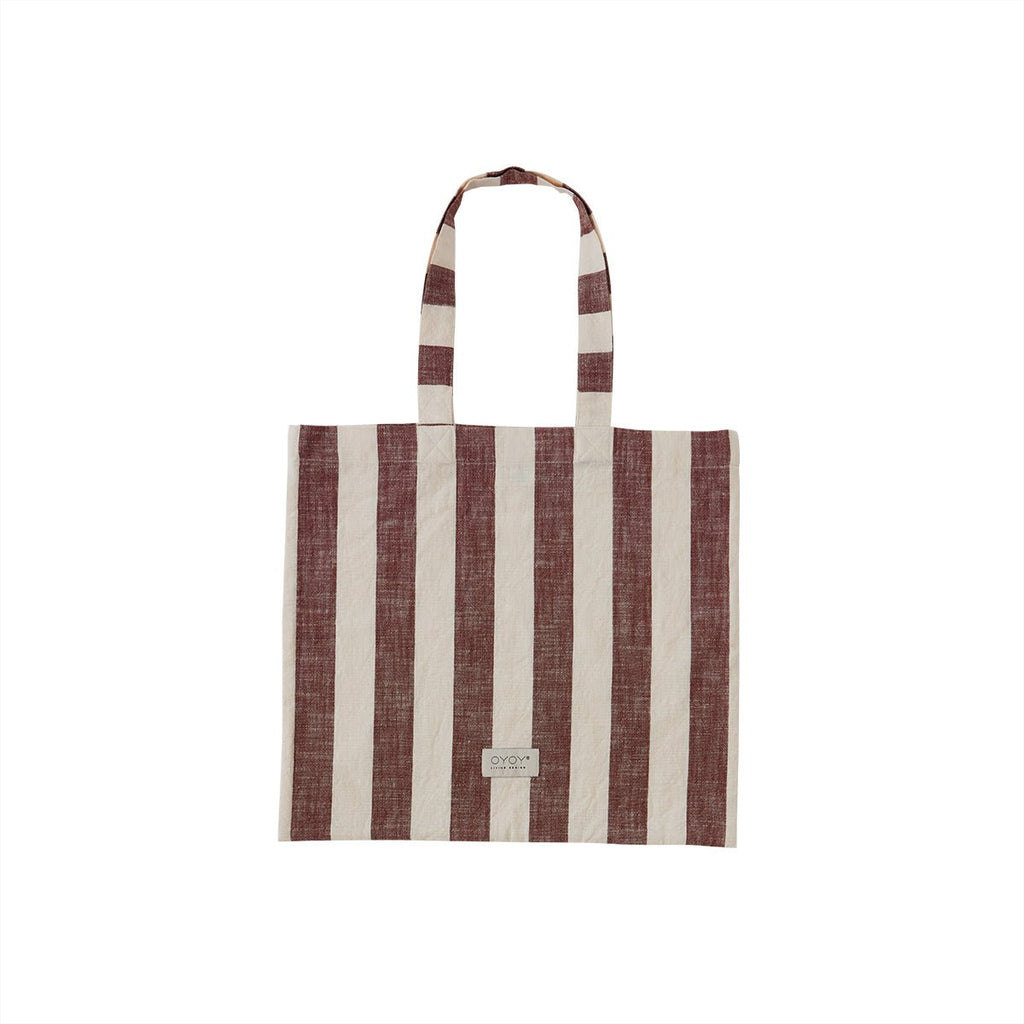 OYOY LIVING Tote Bag Candy Striped - Brown / Offwhite - Lund und Larsen