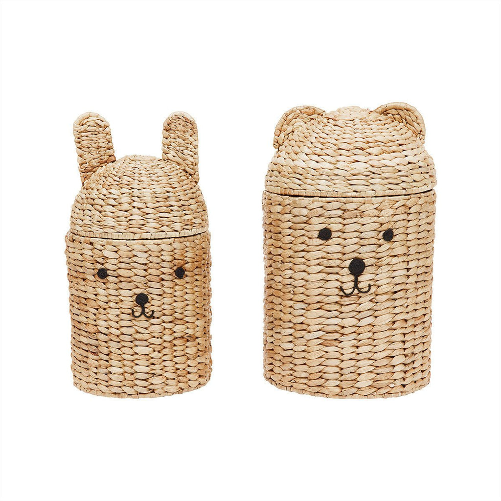 OYOY MINI Bear & Rabbit Storage Basket - Set of 2 - Lund und Larsen